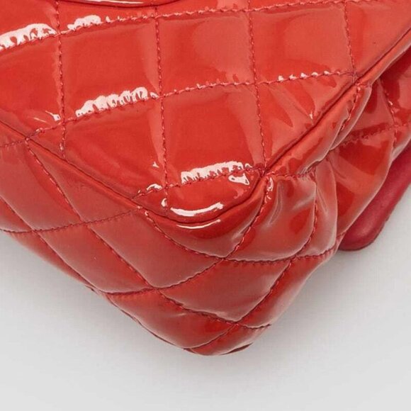 Chanel Pink Quilted Patent Leather Classic Medium Double Flap Bag - Picture 8 of 10